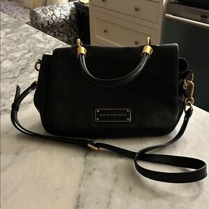 Marc by Marc Jacobs Black Crossbody Bag with Gold Accents